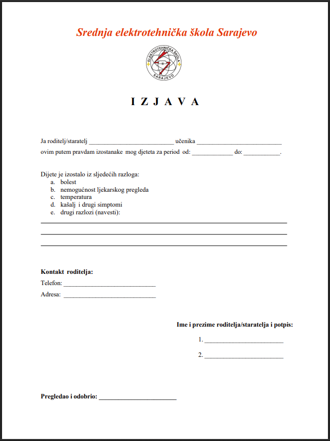 IZJAVA 1